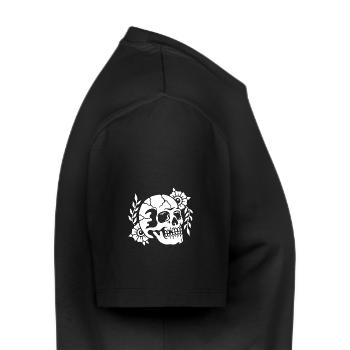 Crâne de fleurs - T-shirt Premium bio Homme - noir - Droite - Nico (187cm)