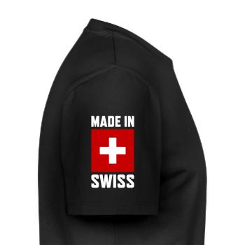 Fabriqué en Suisse - T-shirt Premium bio Homme - noir - Droite - Nico (187cm)