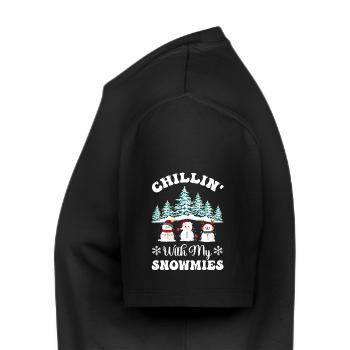 Chilling with my Snowmies, gift for friends - Men's Premium Organic T-Shirt - black - Left - Nico (187cm)