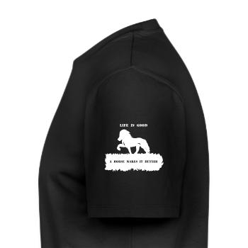 Proverbe 2 avec cheval 1 blanc - T-shirt Premium bio Homme - noir - Gauche - Nico (187cm)