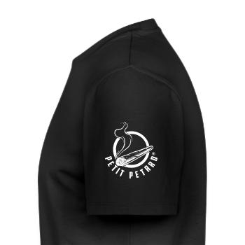Petit petard - logo amusant parodie - T-shirt Premium bio Homme - noir - Gauche - Nico (187cm)