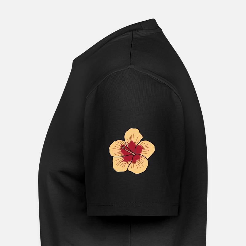 Hibiskus - Männer Premium Bio T-Shirt - Schwarz