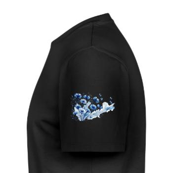 Cornflower in dreamlike design – nature's elegance - Men's Premium Organic T-Shirt - black - Left - Nico (187cm)