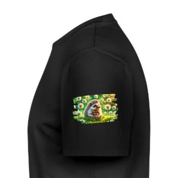 Charming hedgehog in the magic of the summer meadow - Men's Premium Organic T-Shirt - black - Left - Nico (187cm)