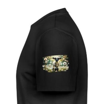 Charmant agneau dans un champ de pissenlit de rêve - T-shirt Premium bio Homme - noir - Gauche - Nico (187cm)