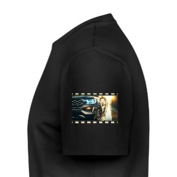 L’élégance dans les détails – Voiture moderne dans un environnement pluvieux - T-shirt Premium bio Homme - noir - Gauche - Nico (187cm)