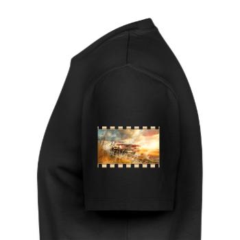 Muscle car rétro dans une action cinématographique - T-shirt Premium bio Homme - noir - Gauche - Nico (187cm)