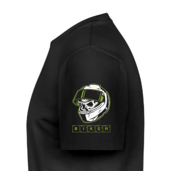 Skull biker - T-shirt Premium bio Homme - noir - Gauche - Nico (187cm)