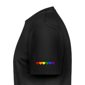 Kleine Regenbogenherzen LGBT lesbian gay bisexual - Männer Premium Bio T-Shirt - Schwarz - Links - Nico (187cm)