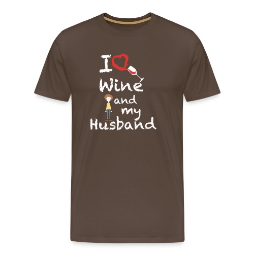 I love Red wine & my Husband Couples Pairs Wedding - Maglietta Premium da uomo