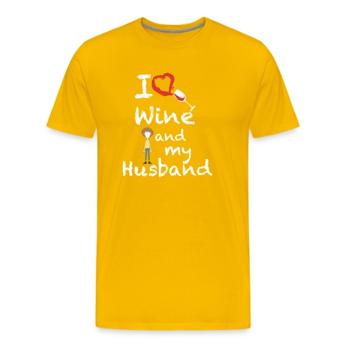 I love Red wine & my Husband Couples Pairs Wedding - Maglietta Premium da uomo