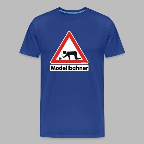 Warnschild Modellbahner E Lok - Männer Premium T-Shirt