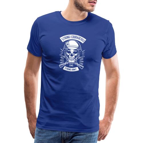 Army Skull - Vit - Premium-T-shirt herr