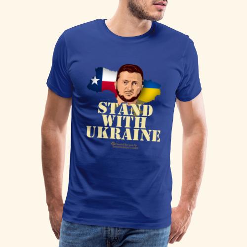 Texas Stand with Ukraine T-Shirt Design - Männer Premium T-Shirt