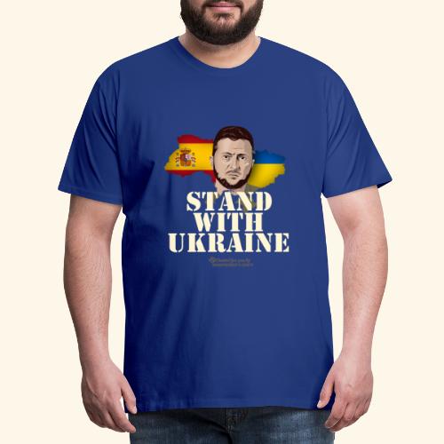 Ukraine Spanien Unterstützer T-Shirt Design - Männer Premium T-Shirt