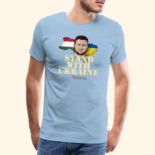 Selenskyj T-Shirt Design Ungarn Stand with Ukraine - Männer Premium T-Shirt