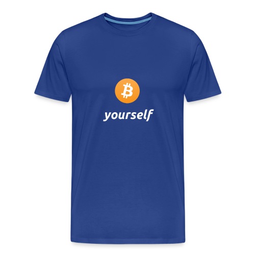 cryptocool b yourself white font -bitcoin logo - Mannen Premium T-shirt
