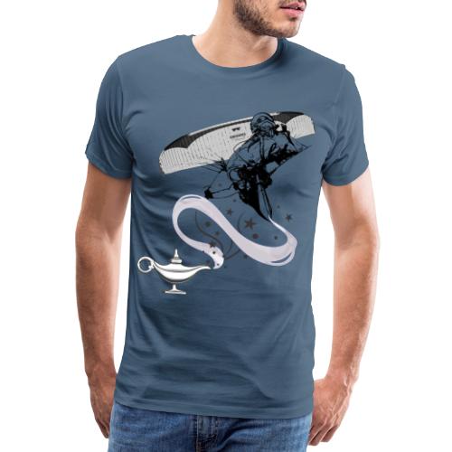 Magisk lampe paragliding flyvning - Herre premium T-shirt