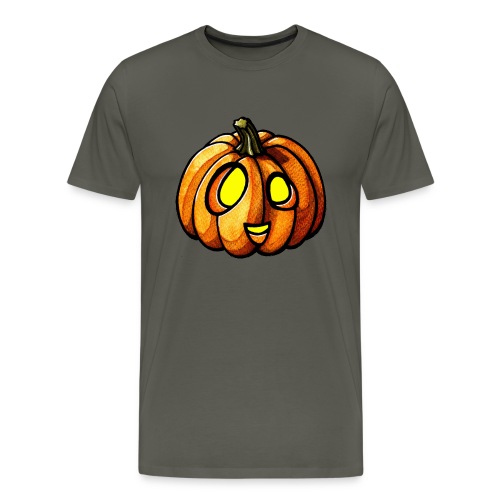 Pumpkin Halloween watercolor scribblesirii - Premium-T-shirt herr