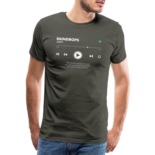RAINDROPS - Play Button & Lyrics - Men's Premium T-Shirt