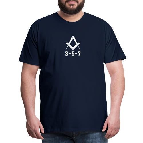 Freimaurer Winkel&Zirkel 3-5-7 weiss - Männer Premium T-Shirt