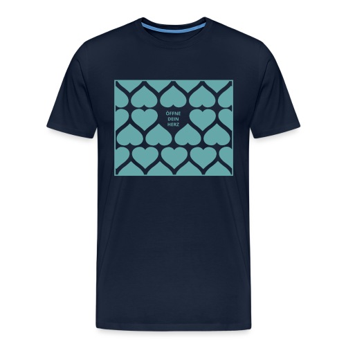 Herzen Quadrat petrol - Männer Premium T-Shirt