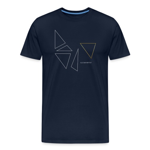 Kulturværftets sejl grafik med en gylden trekant - Herre premium T-shirt