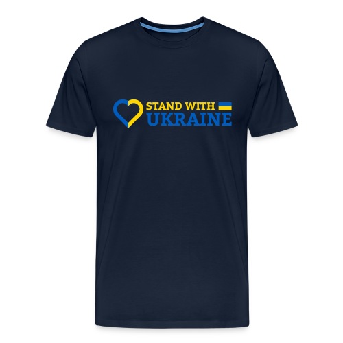 Stand With Ukraine Support Solidarität Herz Flagge - Männer Premium T-Shirt