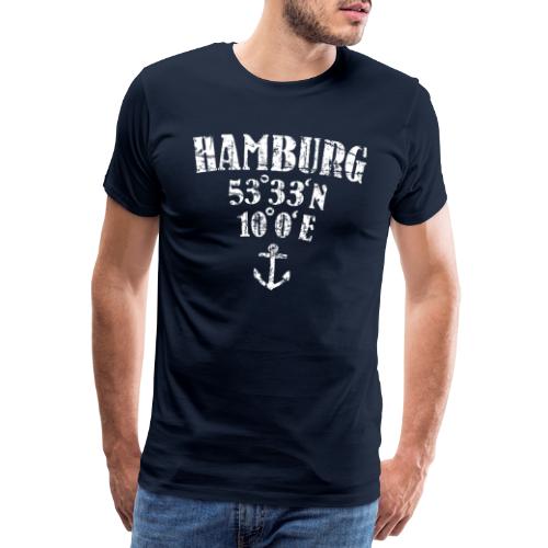 Hamburg Koordinaten Segeln Segler - Männer Premium T-Shirt