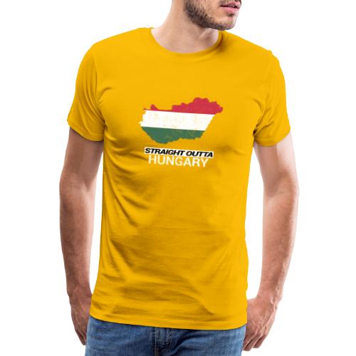 Straight Outta Hungary country map - Men's Premium T-Shirt
