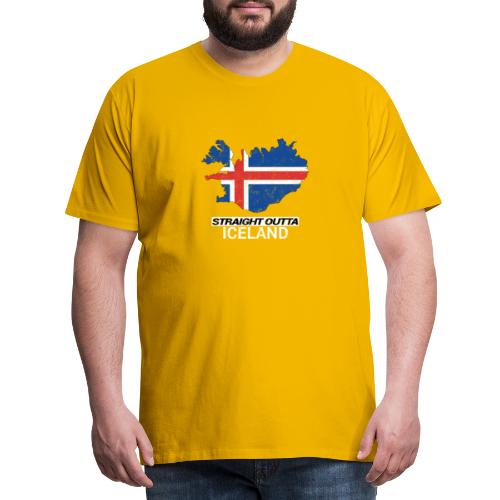 Straight Outta Iceland country map - Men's Premium T-Shirt