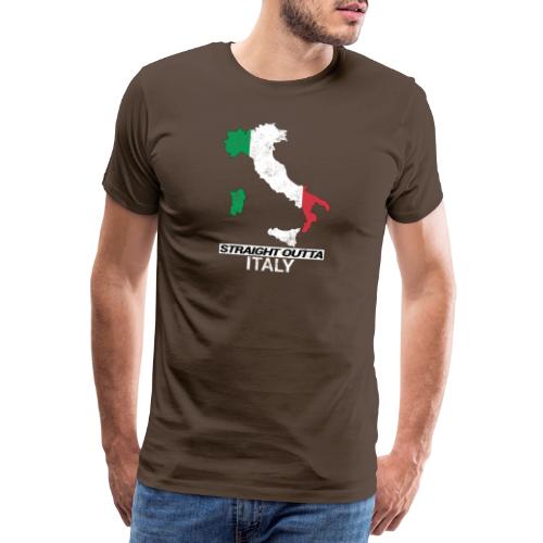 Straight Outta Italy (Italia) country map flag - Men's Premium T-Shirt