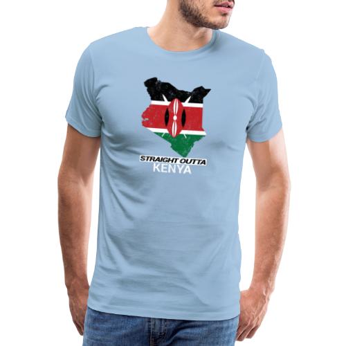 Straight Outta Kenya country map & flag - Men's Premium T-Shirt