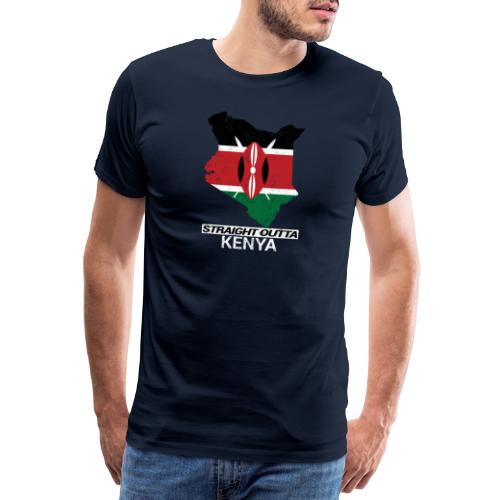Straight Outta Kenya country map & flag - Men's Premium T-Shirt