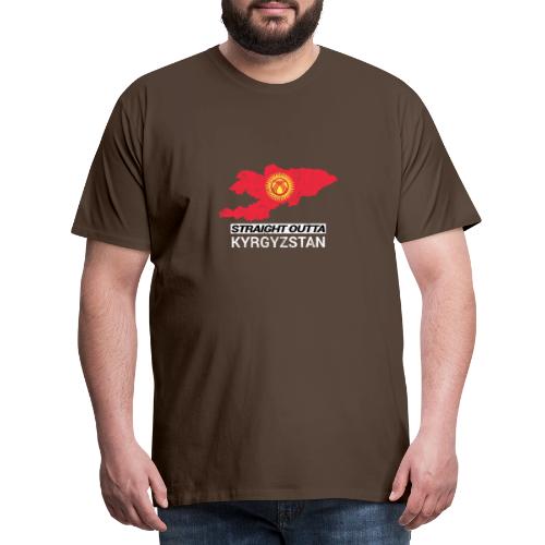 Straight Outta Kyrgyzstan country map - Men's Premium T-Shirt