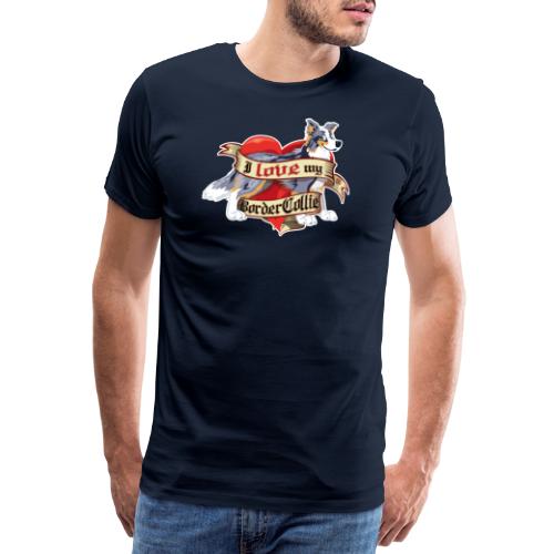 I Love My Border Collie - Merle Tricolor - Men's Premium T-Shirt