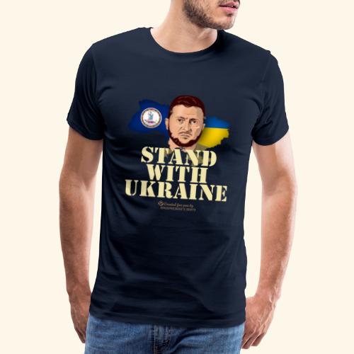 Ukraine Virginia Flaggen Selenskyj - Männer Premium T-Shirt