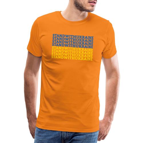 Stand with Ukraine Typografie Flagge Support - Männer Premium T-Shirt