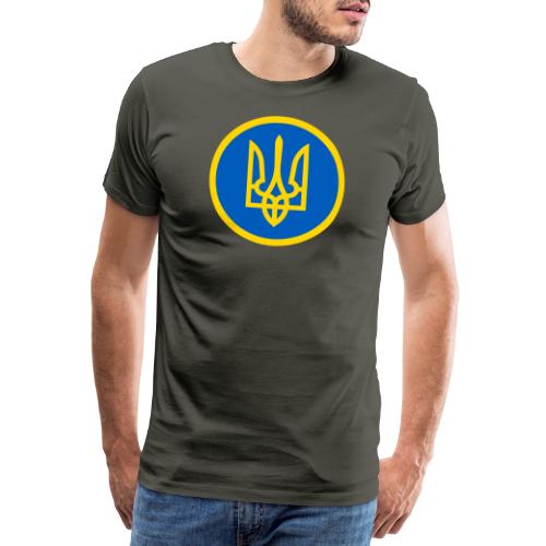 Ukraine Wappen Blau Gelb Rund Support Solidarität - Männer Premium T-Shirt