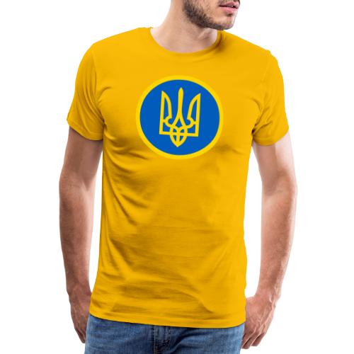 Ukraine Wappen Blau Gelb Rund Support Solidarität - Männer Premium T-Shirt