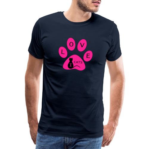 i love cats pink - Männer Premium T-Shirt
