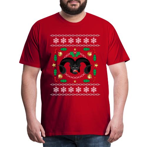 Ruma Joulupaita Krampus versio - Miesten premium t-paita