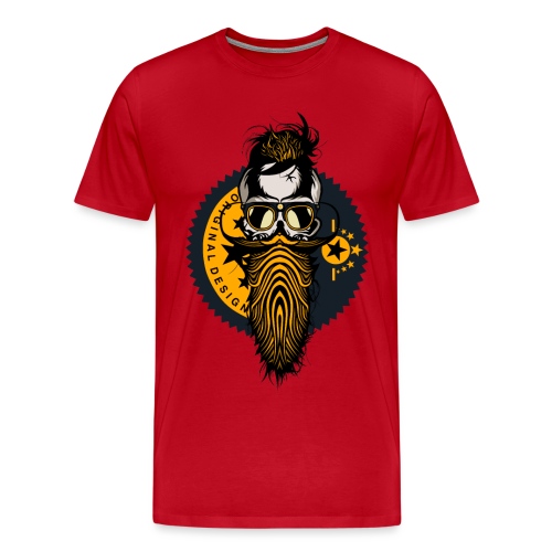 tete de mort hipster crane skull logo vintage barb - T-shirt Premium Homme