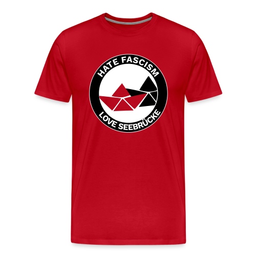 Hate Fascism - Love Seebrücke - Auf rot - Männer Premium T-Shirt