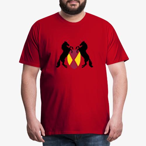 Unicorn Heraldry fantasy shield by patjila - Men's Premium T-Shirt