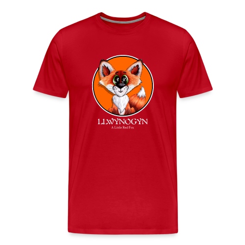 llwynogyn - a little red fox (white) - Premium-T-shirt herr