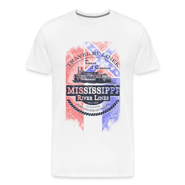 Mississippi Paddle Steamer - Vintage Flag