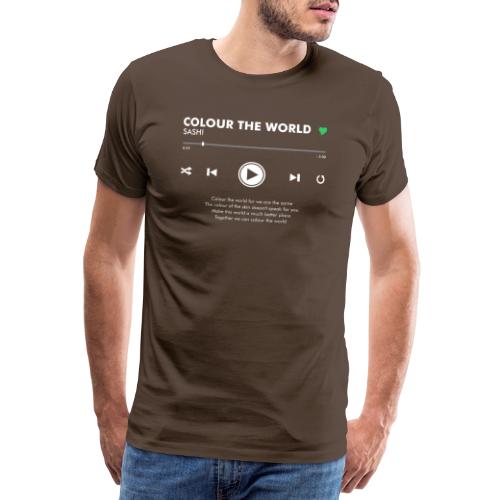 COLOUR THE WORLD - Play Button & Lyrics - Men's Premium T-Shirt