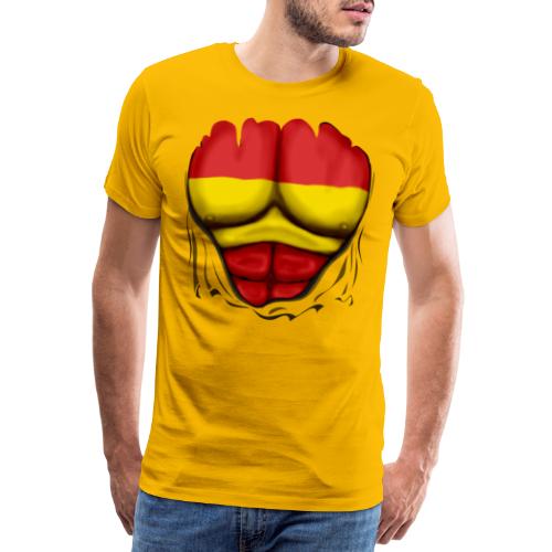 España Flag Ripped Muscles six pack chest t-shirt - Men's Premium T-Shirt