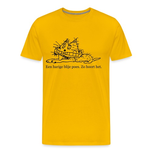 Harige, blije poes - Mannen Premium T-shirt